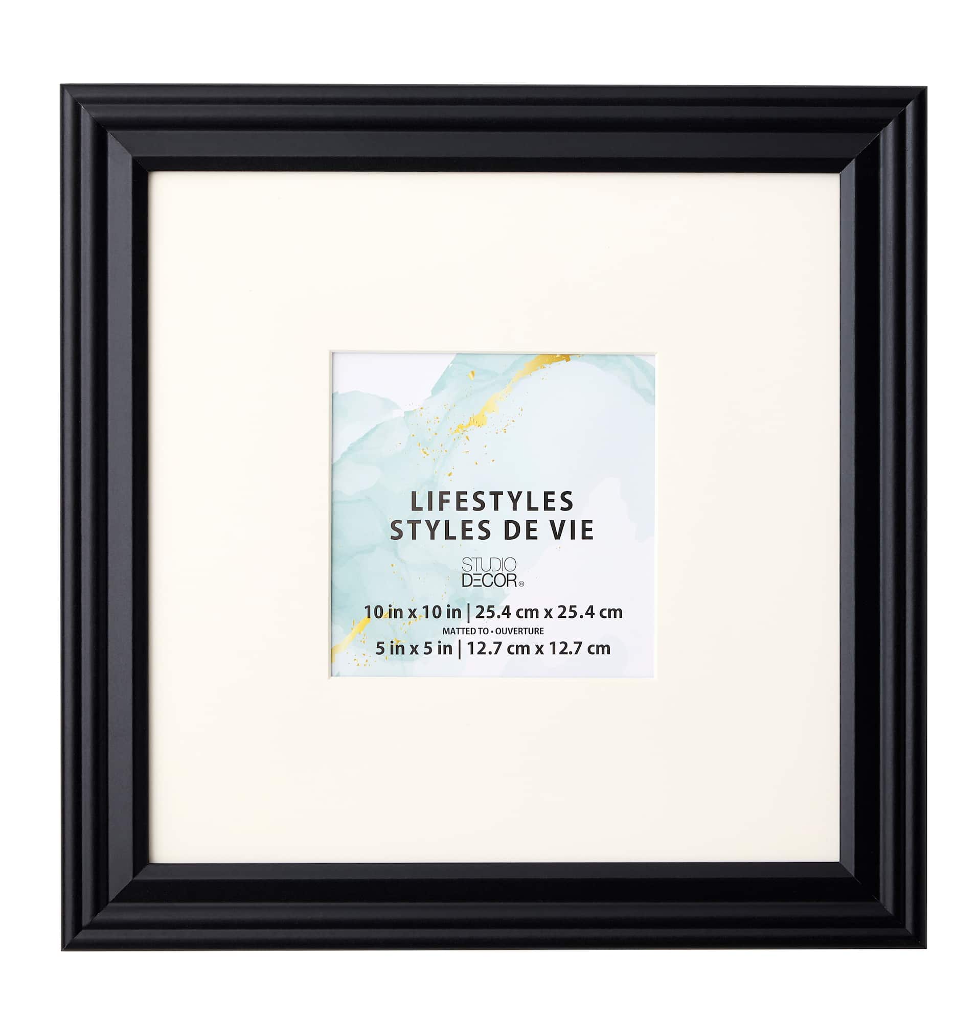 Lifestyles™ 5" x 5" Black Square Frame with Mat by Studio Décor®